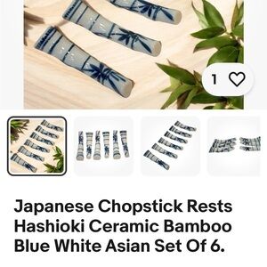 Elegant porcelain Chopstick Rests and chopsticks - Blue and White Set